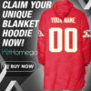 [Back] Personalized Kansas City Chiefs Unisex Blanket Hoodie