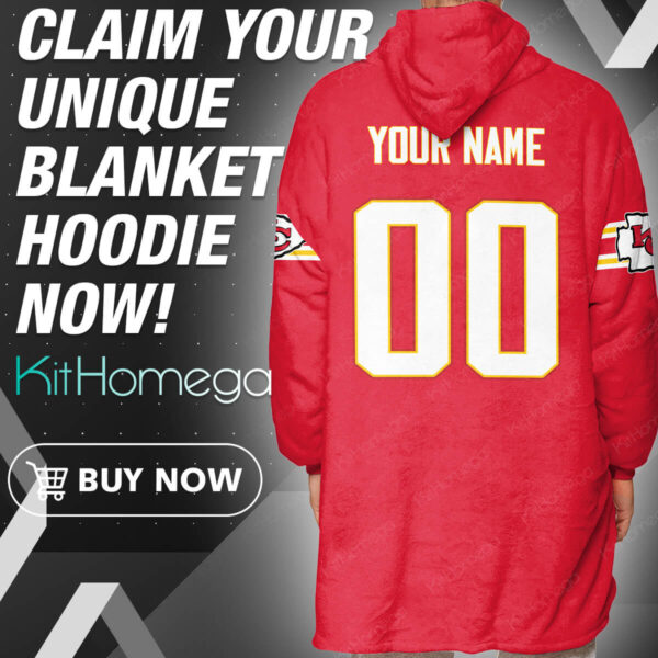 [Back] Personalized Kansas City Chiefs Unisex Blanket Hoodie