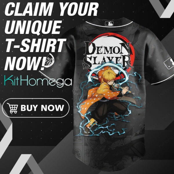 Back Agatsuma Zenitsu Demon Slayer Baseball Jersey