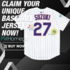 Back Cubs Suzuki 27 World Tour Tokyo Series 2025 Baseball Jersey