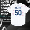 Back La Dodgers Betts 50 World Tour Tokyo Series 2025 Baseball Jersey