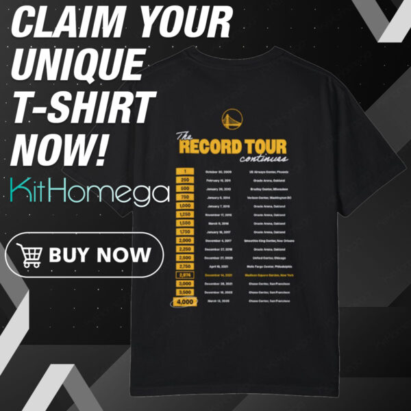 Back Stephen Curry 4,000 Threes And Counting The Record Tour Shirt