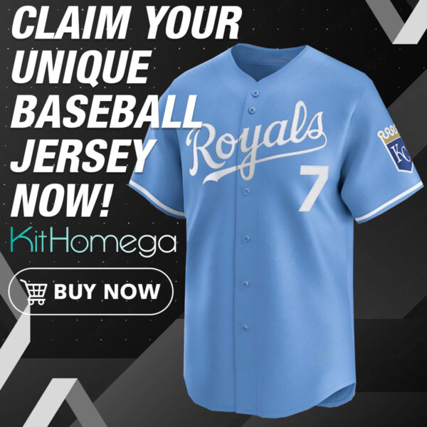 Front Kansas City Royals 7 Bobby Witt Jr 2025 Baseball Jersey