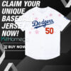 Front La Dodgers Betts 50 World Tour Tokyo Series 2025 Baseball Jersey