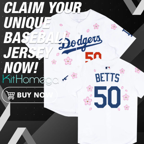 La Dodgers Betts 50 World Tour Tokyo Series 2025 Baseball Jersey